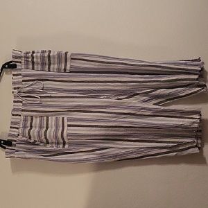 NWT Westbound Island Crop Mid Rise Wide Leg Relaxed Fit Sz 3X Blue White Stripe
